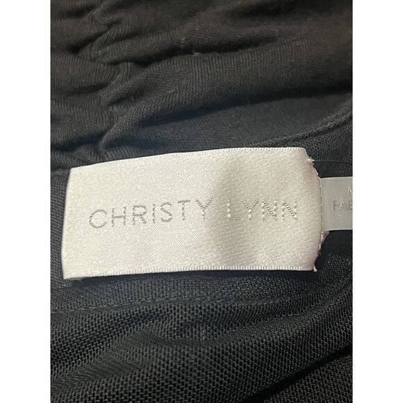 Christy Lynn Top Medium Adlen Noir  Black Ruched Cashmere Blend size M $350 New - Picture 6 of 6